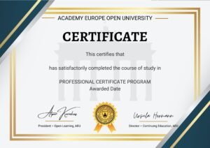Academy Europe Certificate Sample 4
